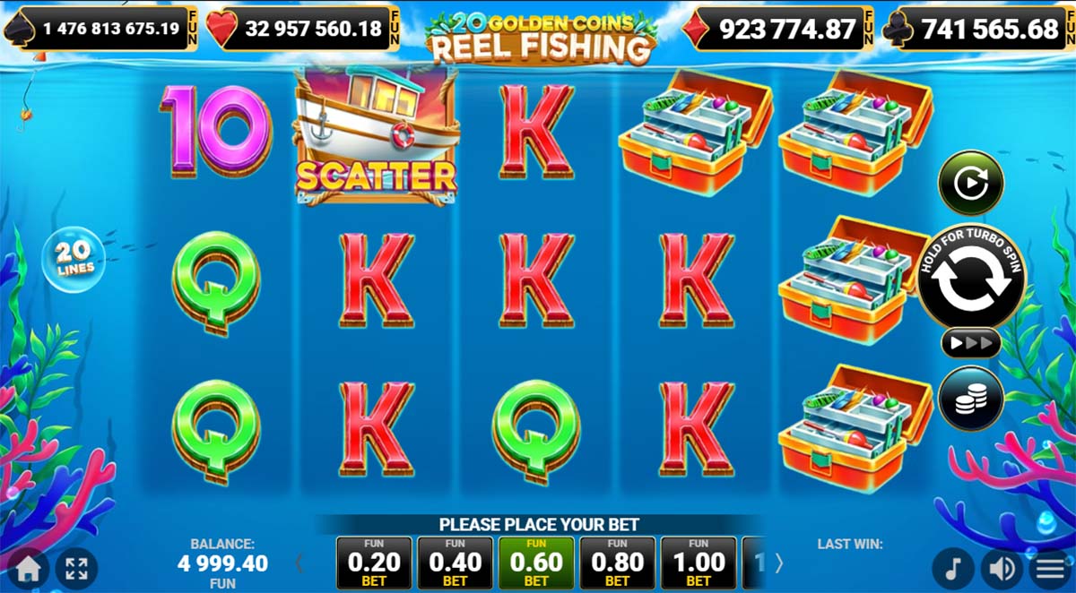 20 Golden Coins Reel Fishing