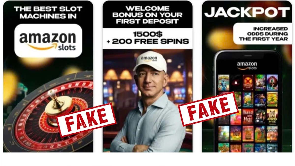 Fake Amazon casino scam using Jeff Bezos