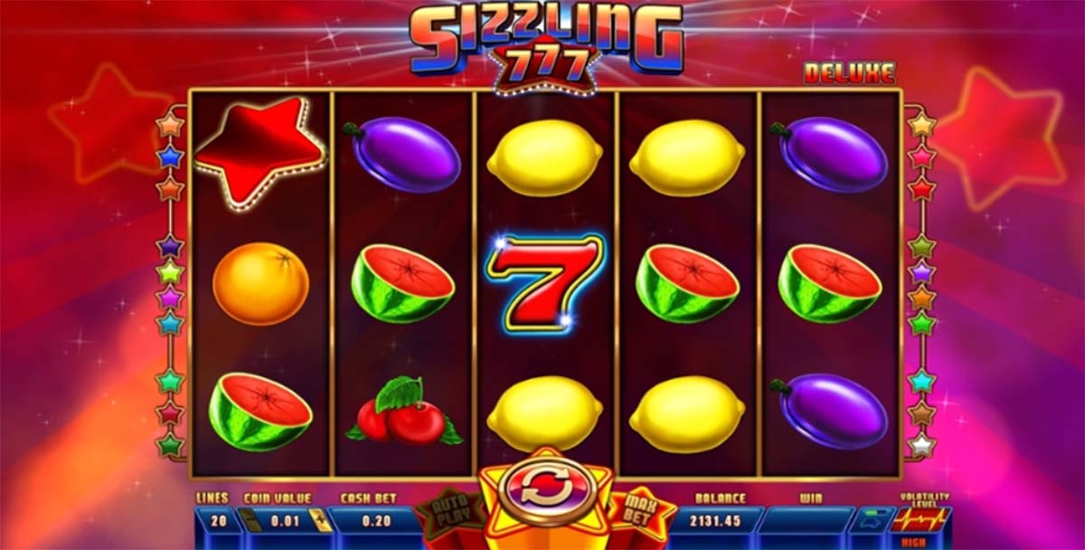 Fruit symbols in Sizzling 777 Classic slot game