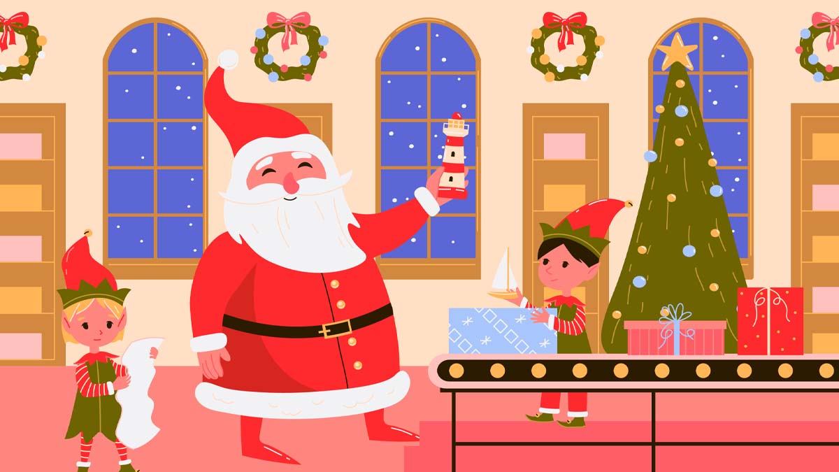 Christmas casino promotion illustration