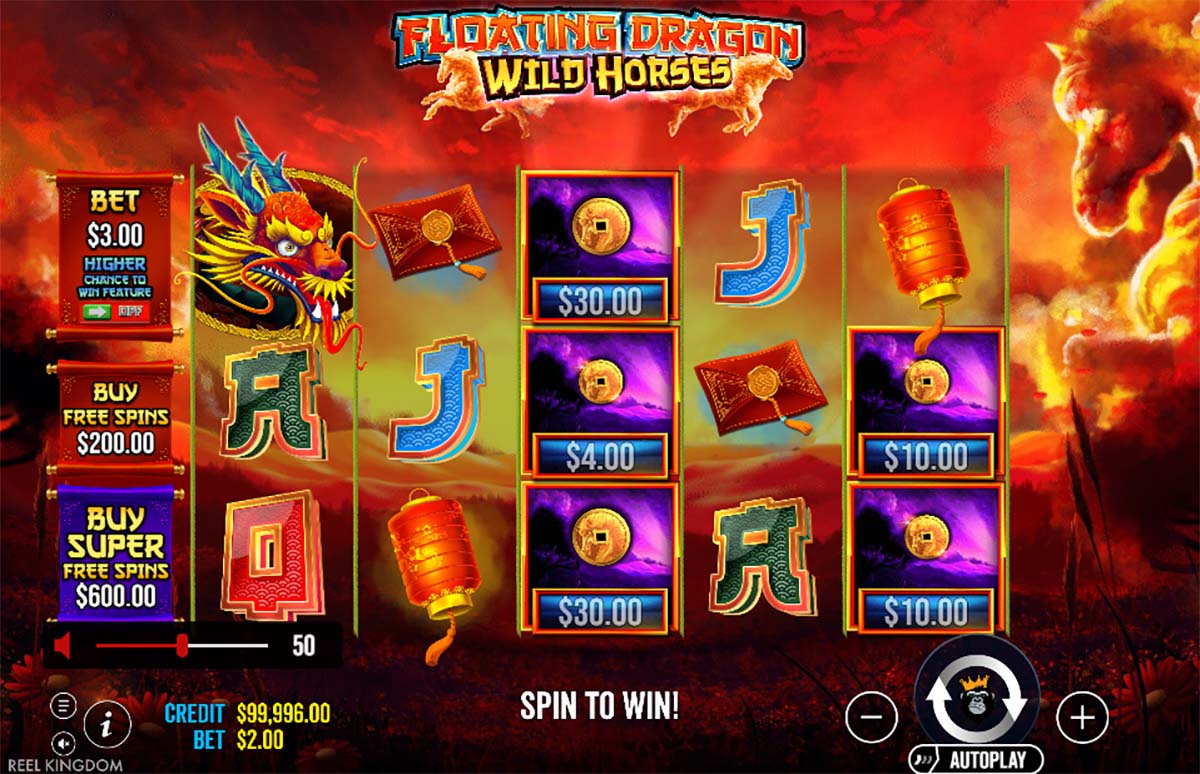 Floating Dragon Wild Horse money symbols