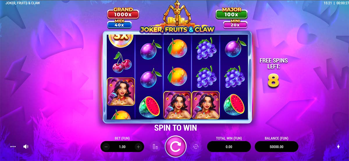 Joker, Fruit & Claw 3D fruit slot by Clawbuster
