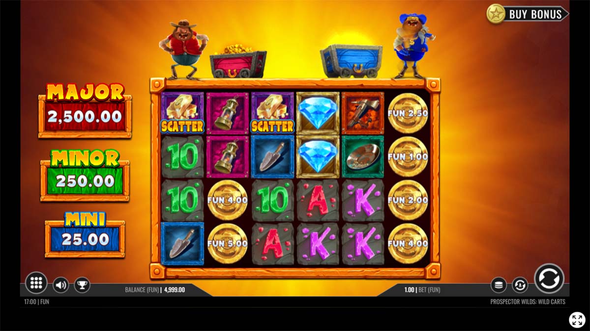 Prospector Wilds Wild Carts RTP 95.25%