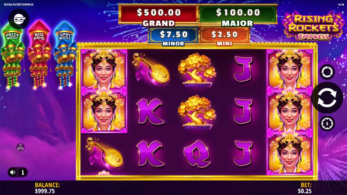 Rising Rockets Empress rocket-triggered bonus feature